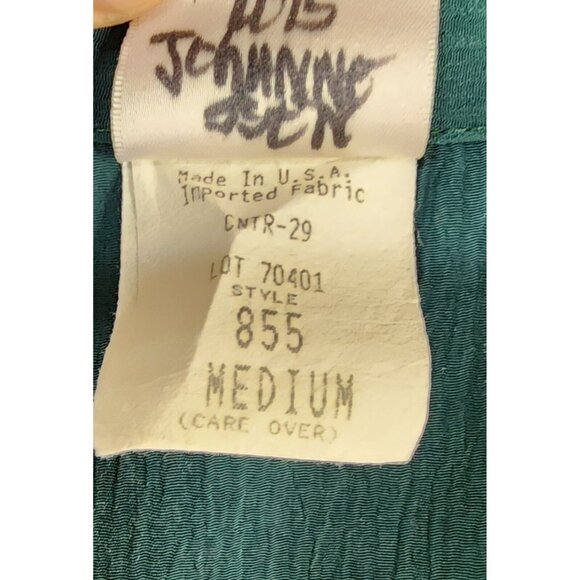 GW Jacket Womens Medium Petite Green Floral Button Up Vintage Bomber Made In USA - Picture 11 of 12